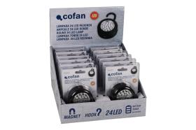 Cofan 04503141 - EXPOSITOR 12 UDS LINTERNA 24 LED IMAN/GANCHO